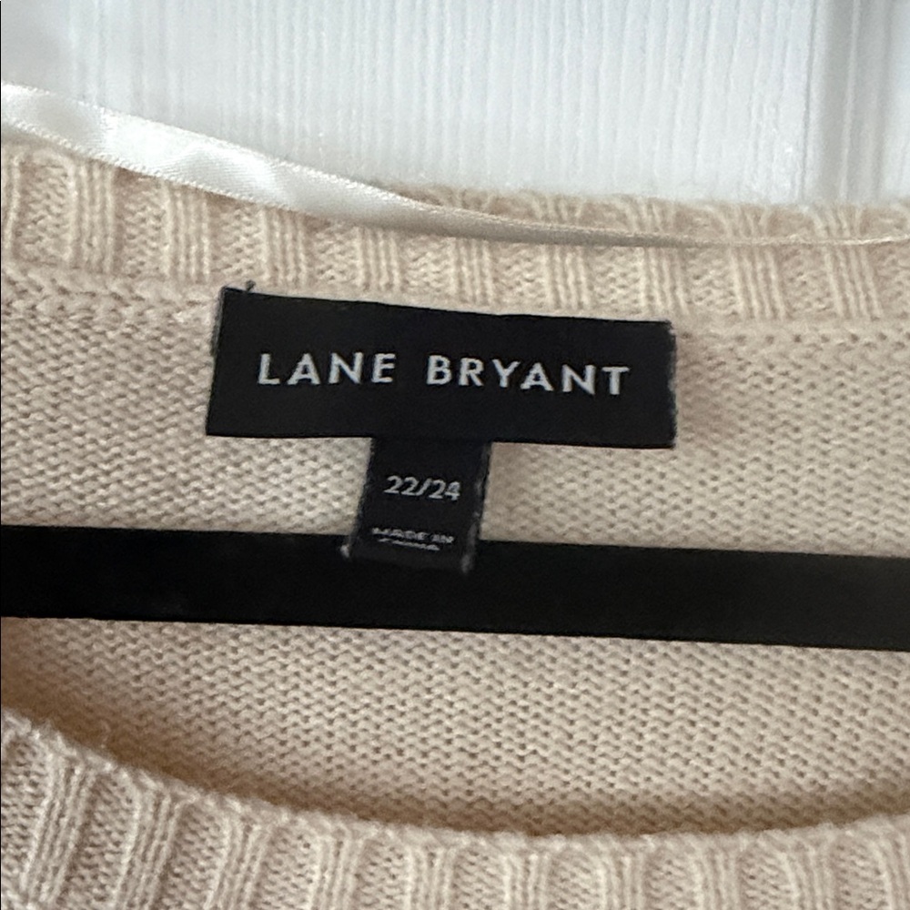 Lane Bryant Cream Textured Knit Sweater Plus Size 22W Lightweight - Picture 6 of 10